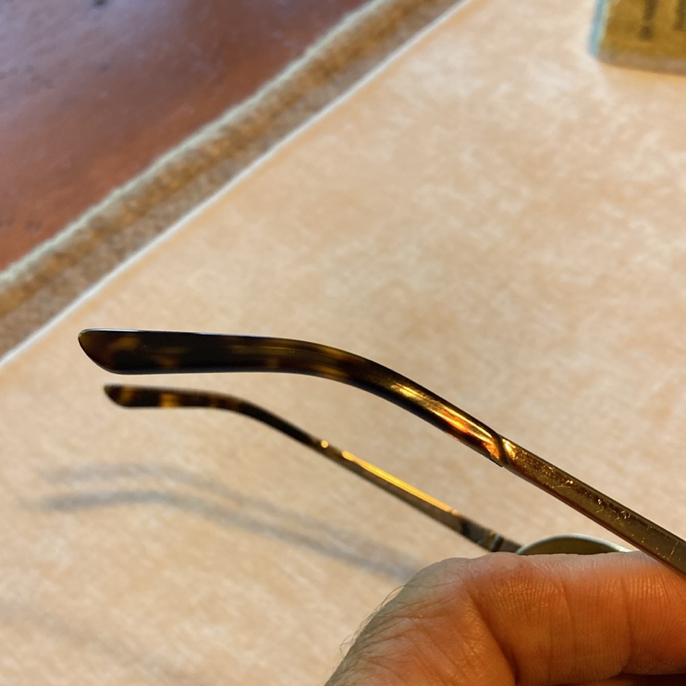 Prada Gold and Blackish Brown Aviator Sunglasses - Picture 7 of 15